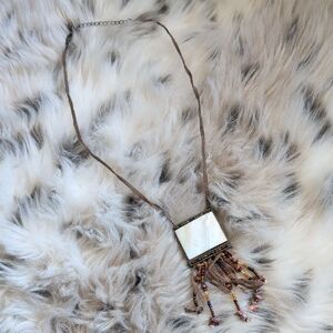 Elegant Shell Pendant Necklace with Beaded Tassels
